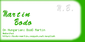 martin bodo business card